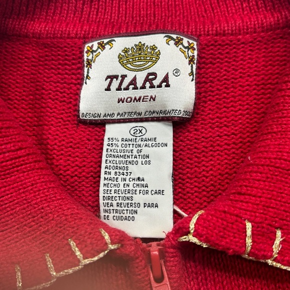 Vintage Tiara International Christmas Collection Zip Up Sweater Cardigan 2X - Picture 16 of 16